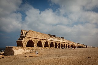 Ancient Roman aqueduct in Caesarea Maritima