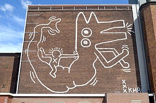 Muurschildering van Keith Haring